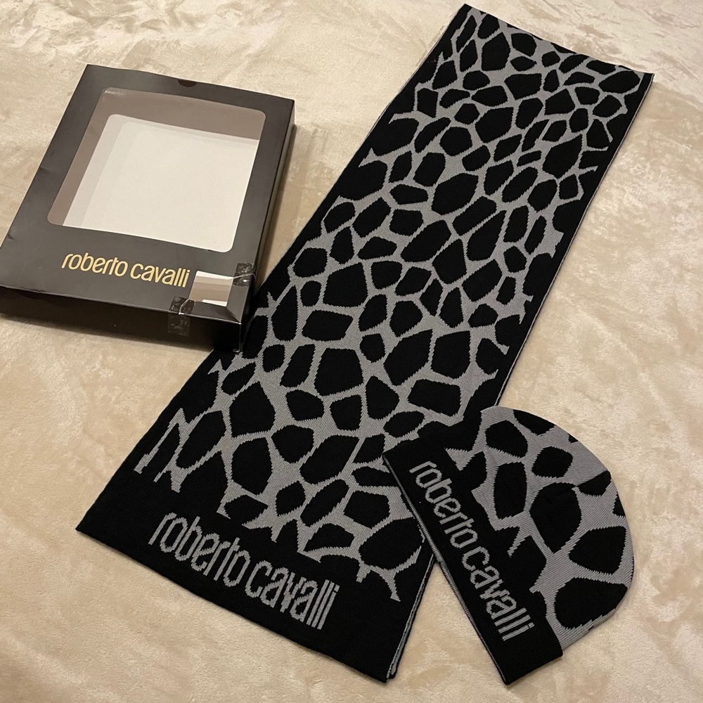 Authentic Roberto Cavalli  scarf and Bonnet